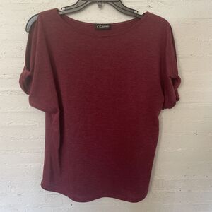 Colette  Stitch Fix Romey Maroon Cold Shoulder Top, XS